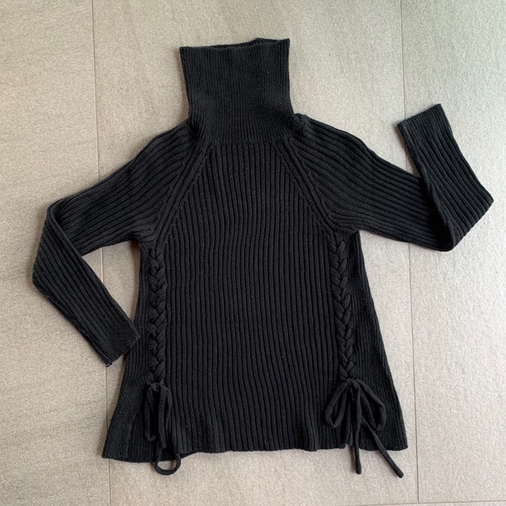 Nasty Gal Lace Up Turtleneck Sweater